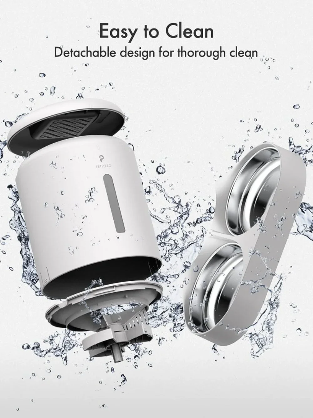 PETLIBRO PLAF103-DT 5L Automatic Pet Feeder with 2 Stainless Bowls, Dual Tray